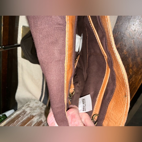 NWT Bed Stu Venice Beach II Patchwork Crossbody Bag Tan Rustic Nectar MSRP $295 - Picture 9 of 13